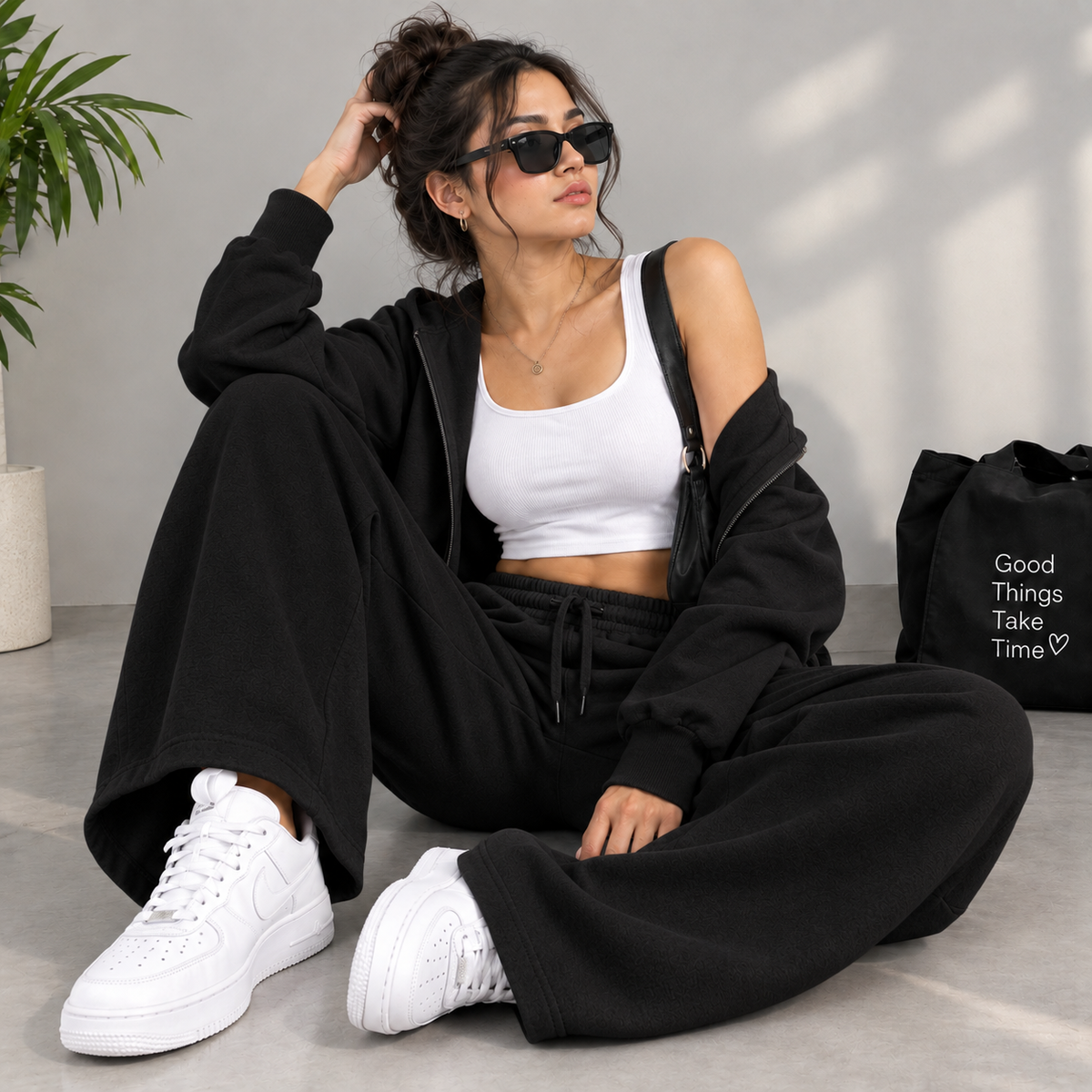 Female Black Premium Sweatpants