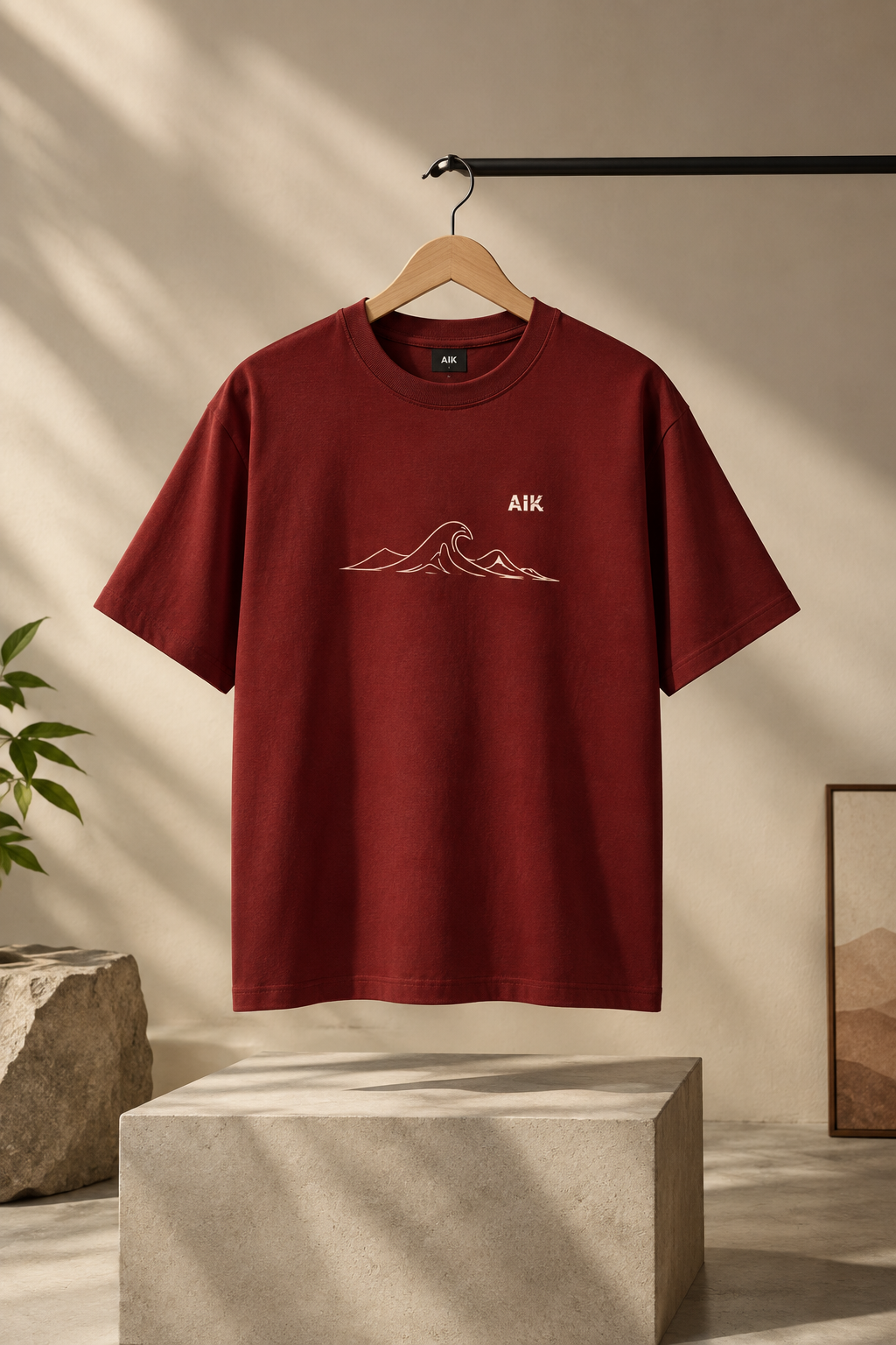 Nature Ocean Waves Red T-Shirt