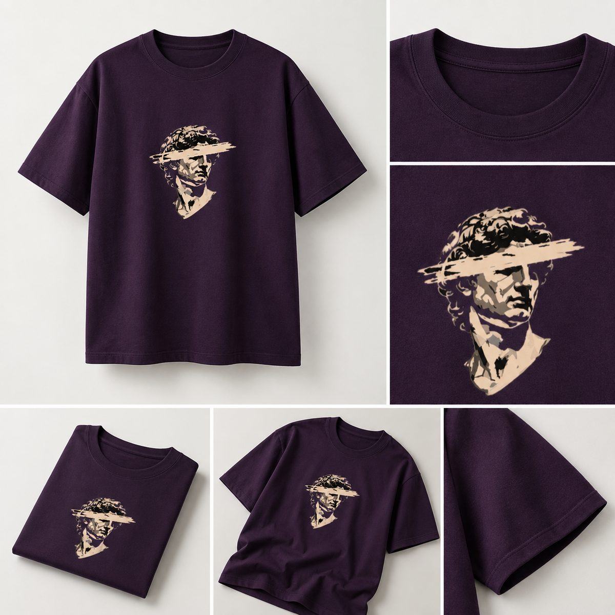 Man Artwork Purple T-Shirt