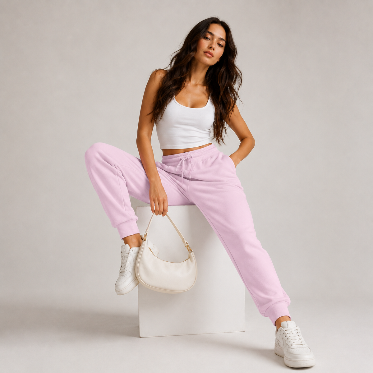 Female Premium Baby Pink Fit Joggers