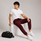 Male Maroon Premium Fit Joggers