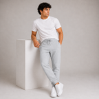 Male Grey Melange Fit Joggers