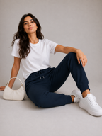 Female Navy Blue Premium Fit Joggers