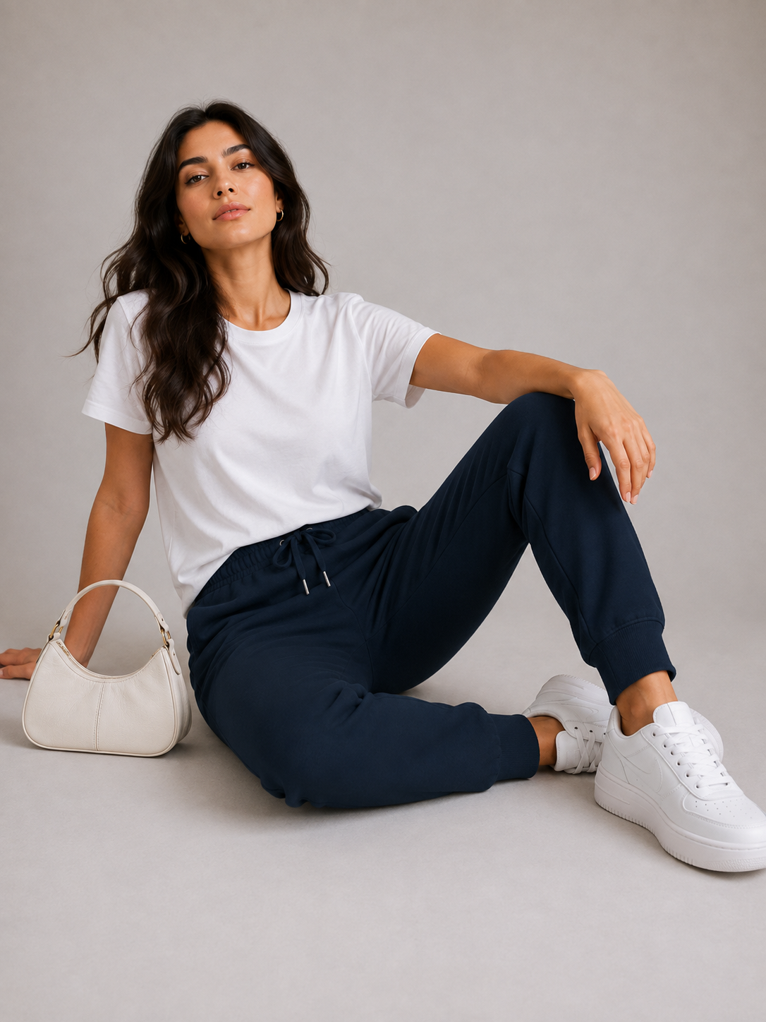 Female Navy Blue Premium Fit Joggers