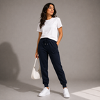 Female Navy Blue Premium Fit Joggers