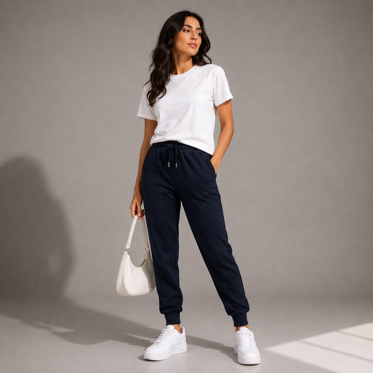 Female Navy Blue Premium Fit Joggers
