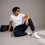Male Navy Blue Premium Fit Joggers
