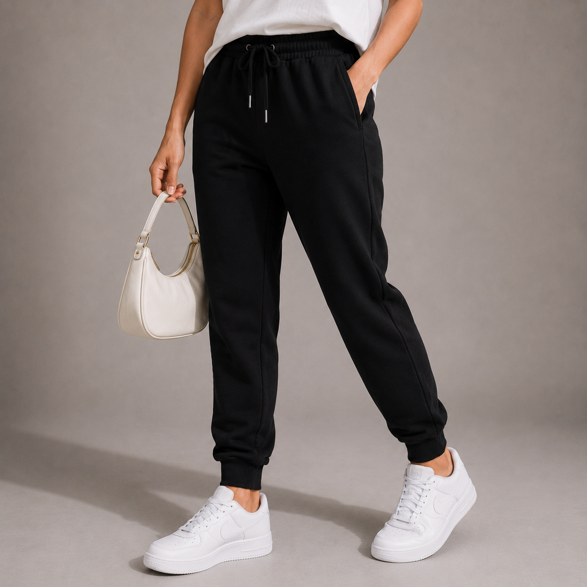 Female Premium Black Fit Joggers