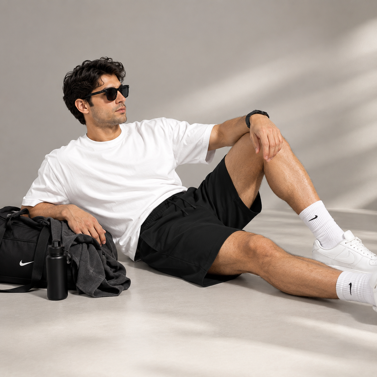 Men's Premium Black Terry Shorts