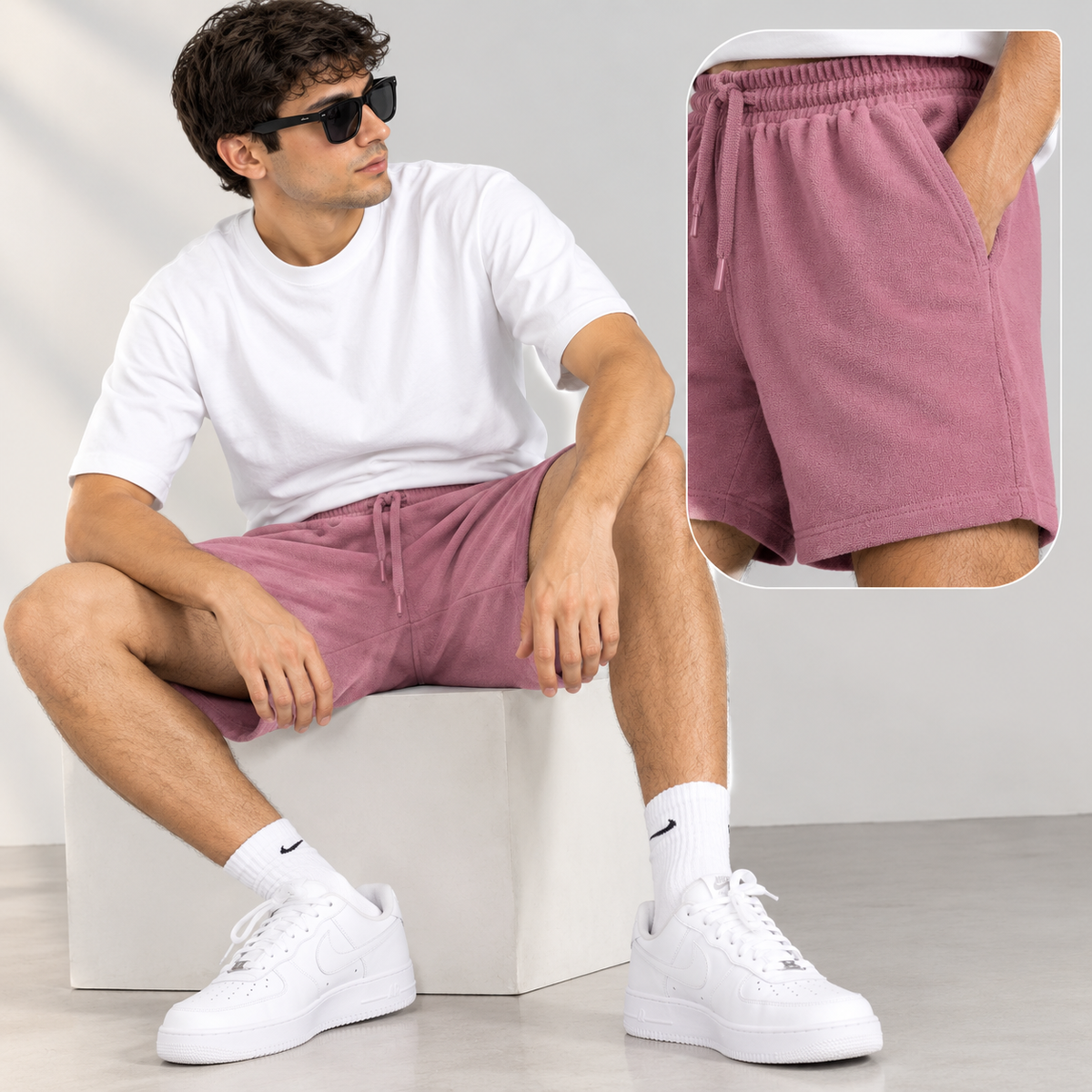 Men's Premium Flamingo Terry Shorts