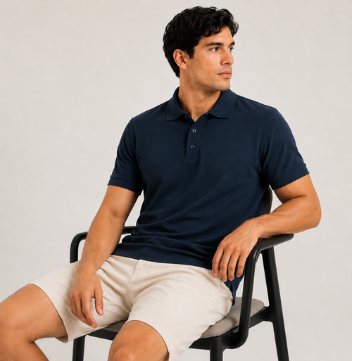 Premium Navy Blue Polo Shirt for Men