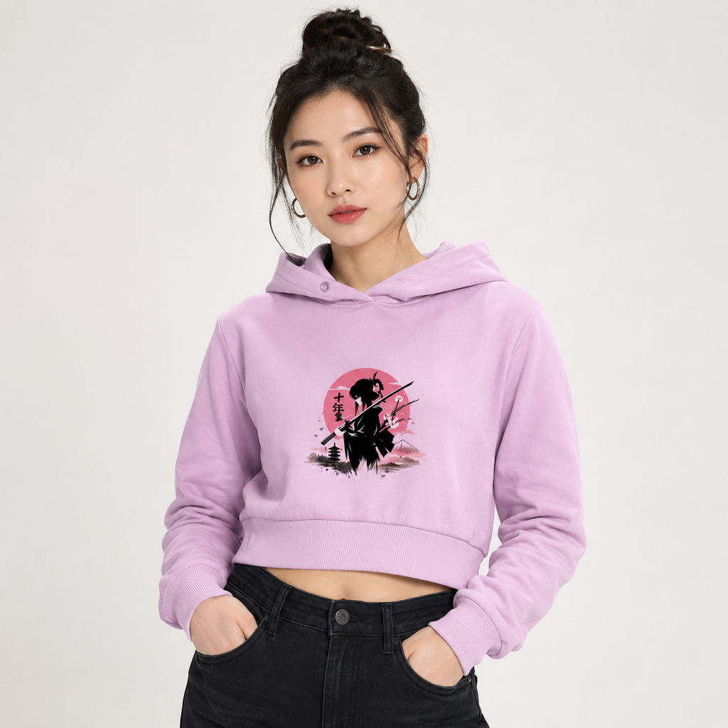 Core Collection Baby Pink Cropped Hoodie
