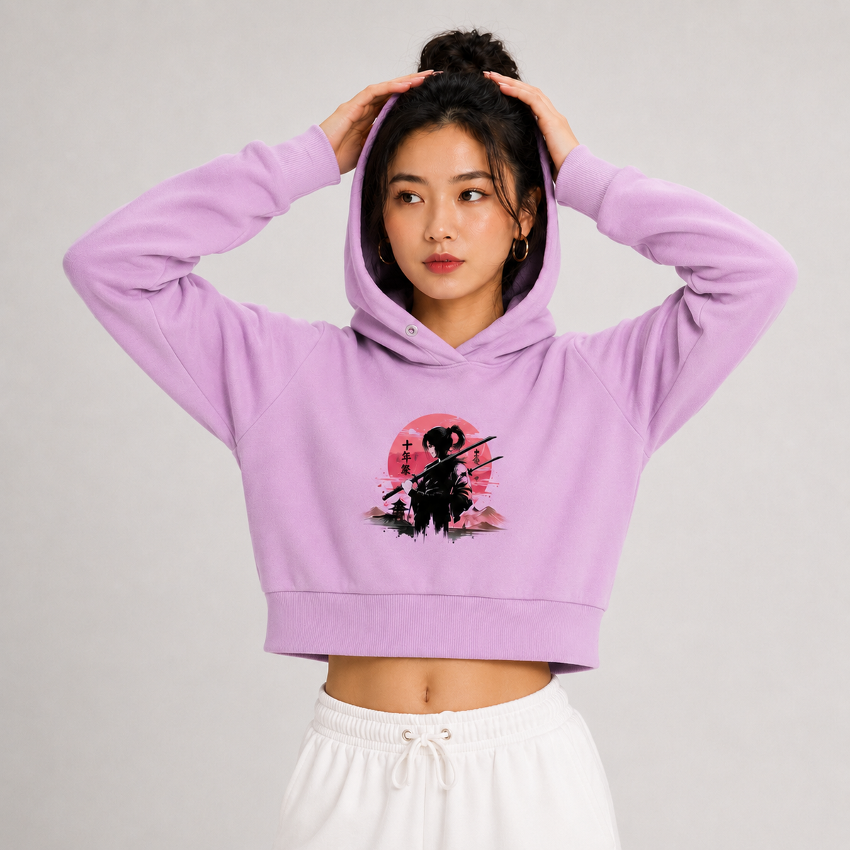 Core Collection Baby Pink Cropped Hoodie