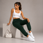 Female Bottle Green Fit Joggers