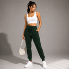Female Bottle Green Fit Joggers