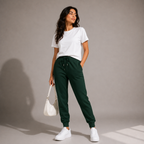 Female Bottle Green Fit Joggers