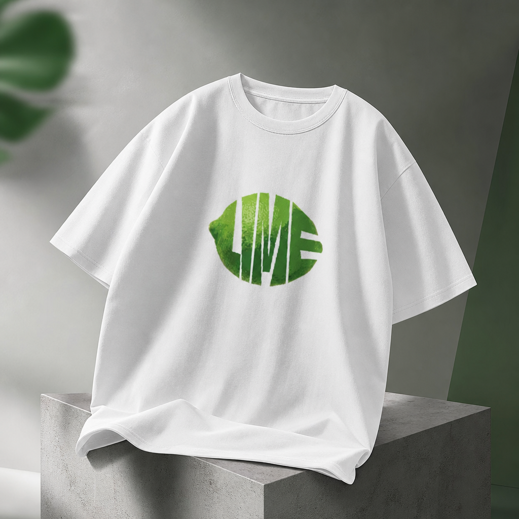 Lime Premium White T-Shirt