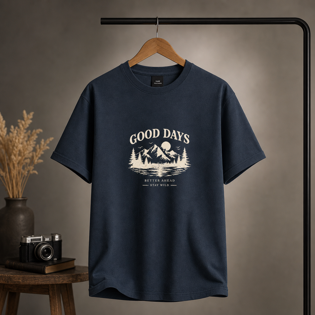 Good Days Navy Melange T-Shirt