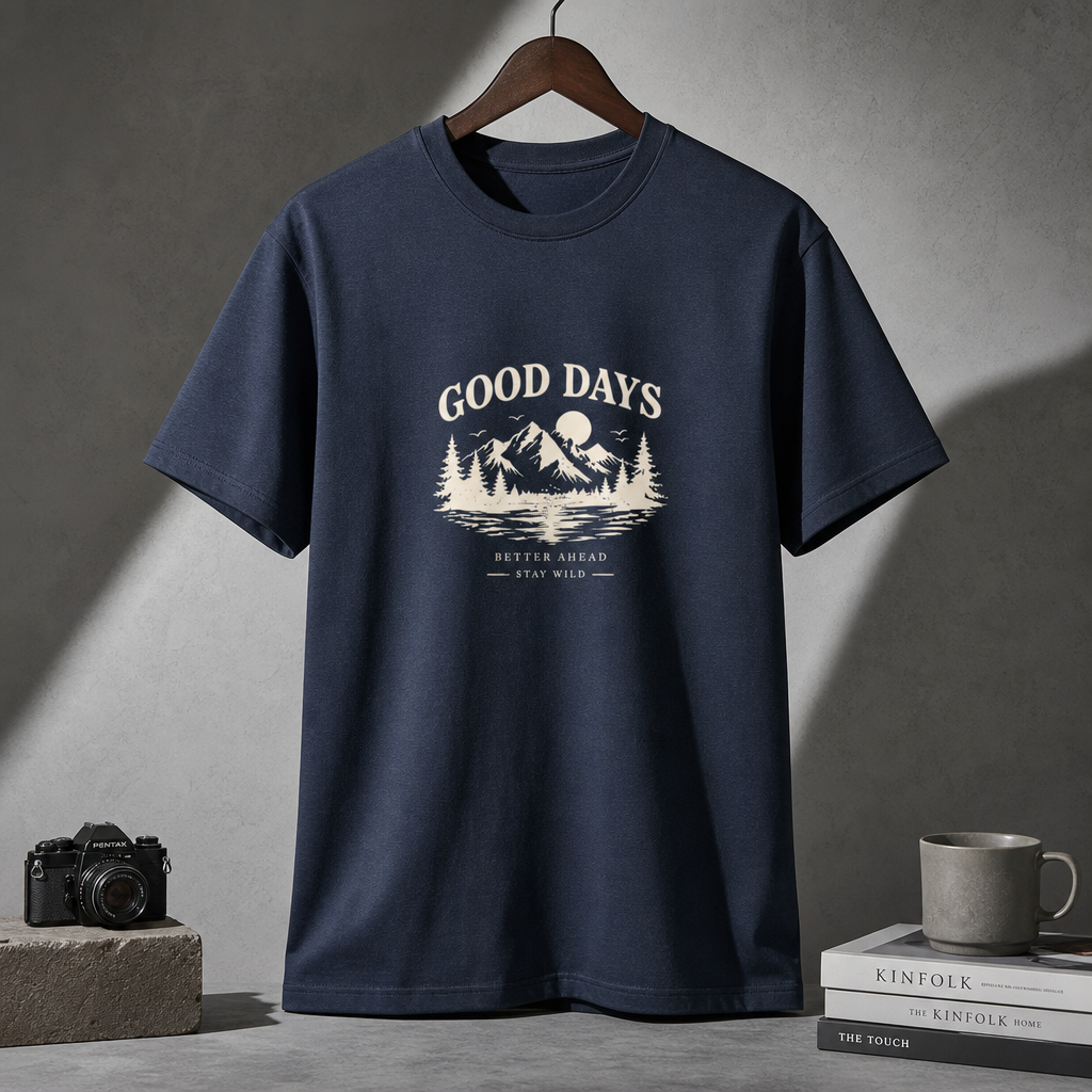 Good Days Navy Melange T-Shirt
