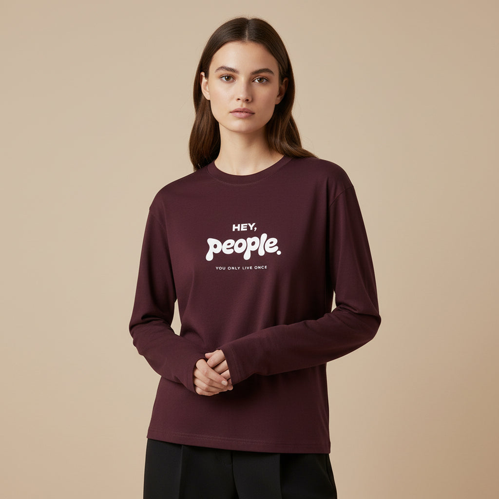 Premium Hey People Full Sleeve T-Shirt