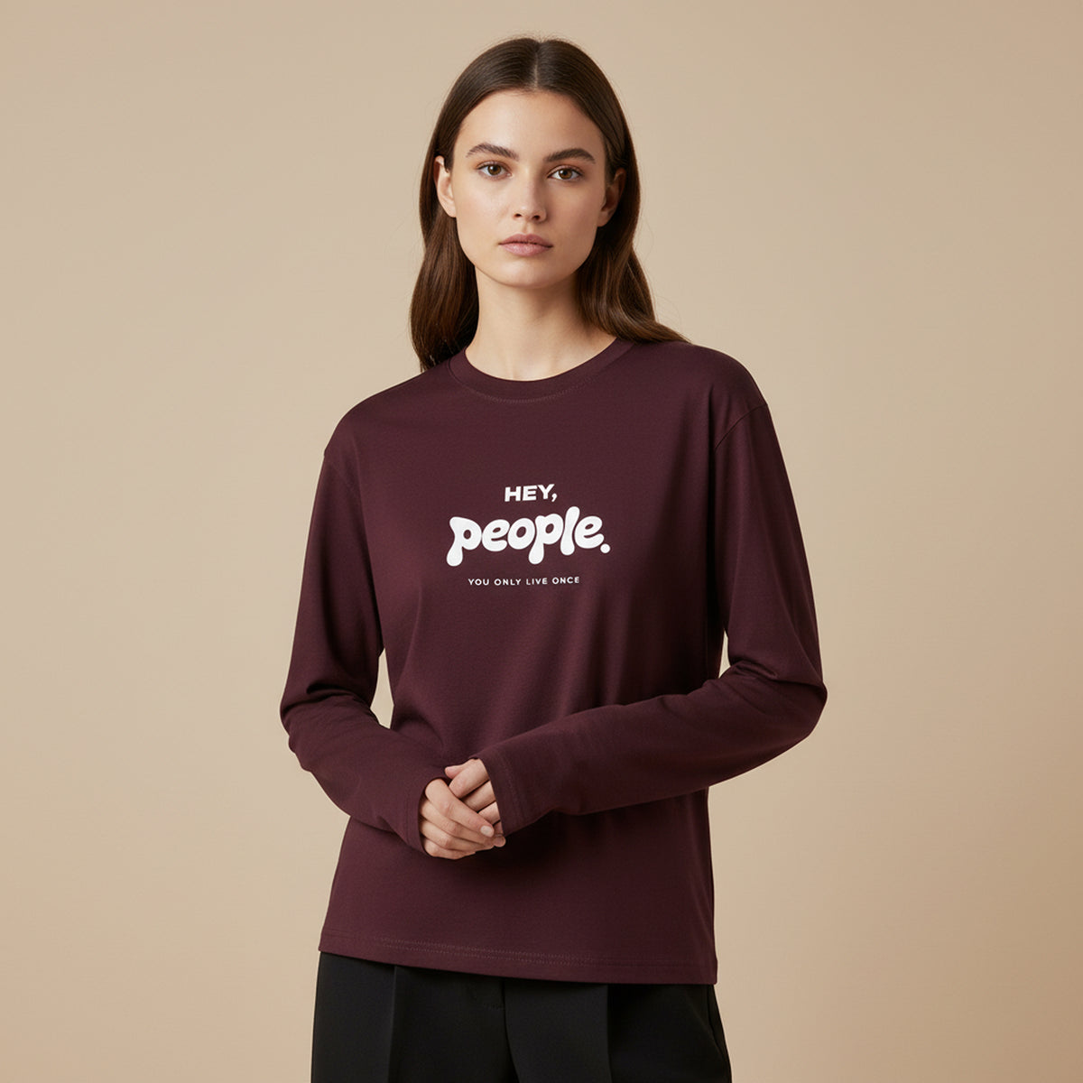 Premium Hey People Full Sleeve T-Shirt