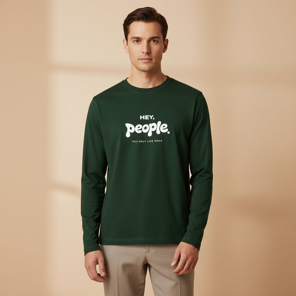 Premium Hey People Full Sleeve T-Shirt